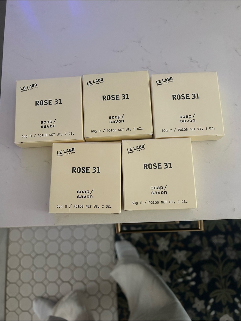 Le Labo Rose 31 Soaps — Cream Beige Boxes (Set of 5)